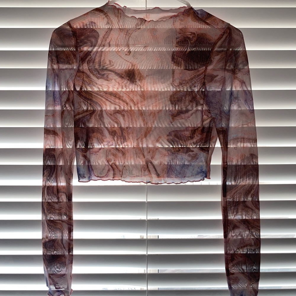 See through long sleeve top